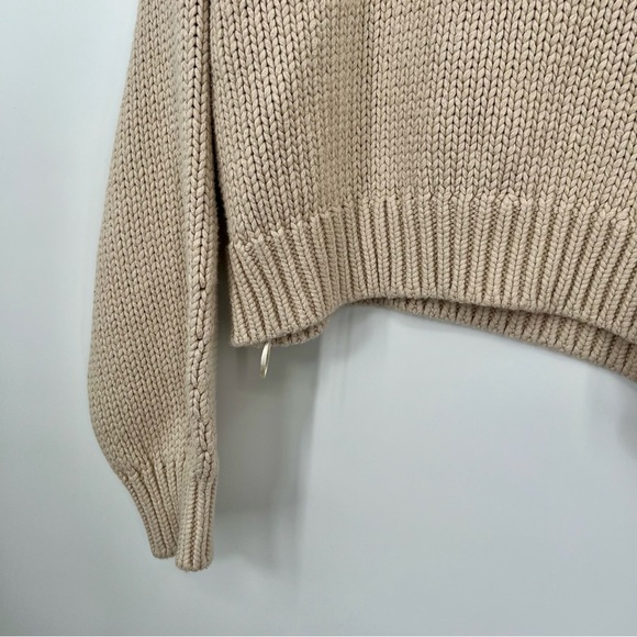 Good American Crewneck Chunky Knit Sweater Pullover Cropped Cream 5/6 2XL / 3XL - Picture 3 of 8